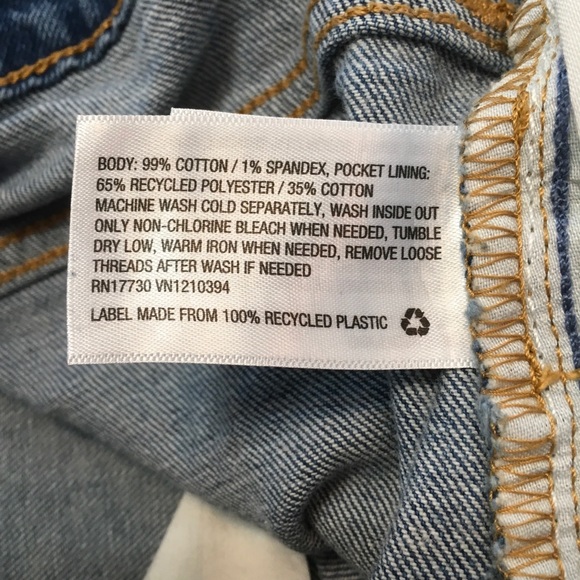 Distressed High Rise Shortie Jean Shorts, Size 8 - Picture 5 of 5